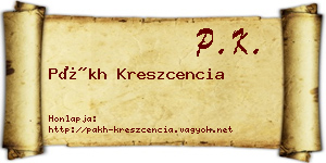 Pákh Kreszcencia névjegykártya